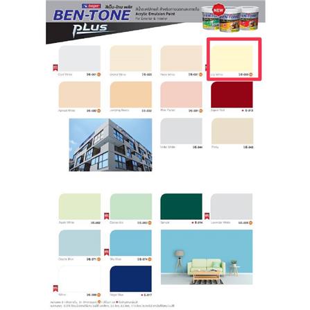 สีน้ำทาภายนอก BEGER BEN-TONE PLUS 003 สี LILY WHITE กึ่งเงา 1 แกลลอน_3
