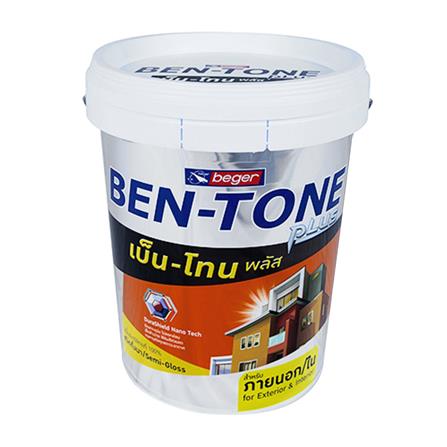 สีน้ำทาภายนอก BEGER BEN-TONE PLUS 300 สีขาว กึ่งเงา 5 แกลลอน_0
