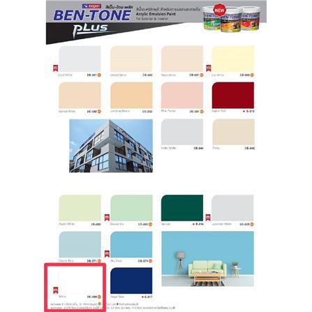 สีน้ำทาภายนอก BEGER BEN-TONE PLUS 300 สีขาว กึ่งเงา 5 แกลลอน_3
