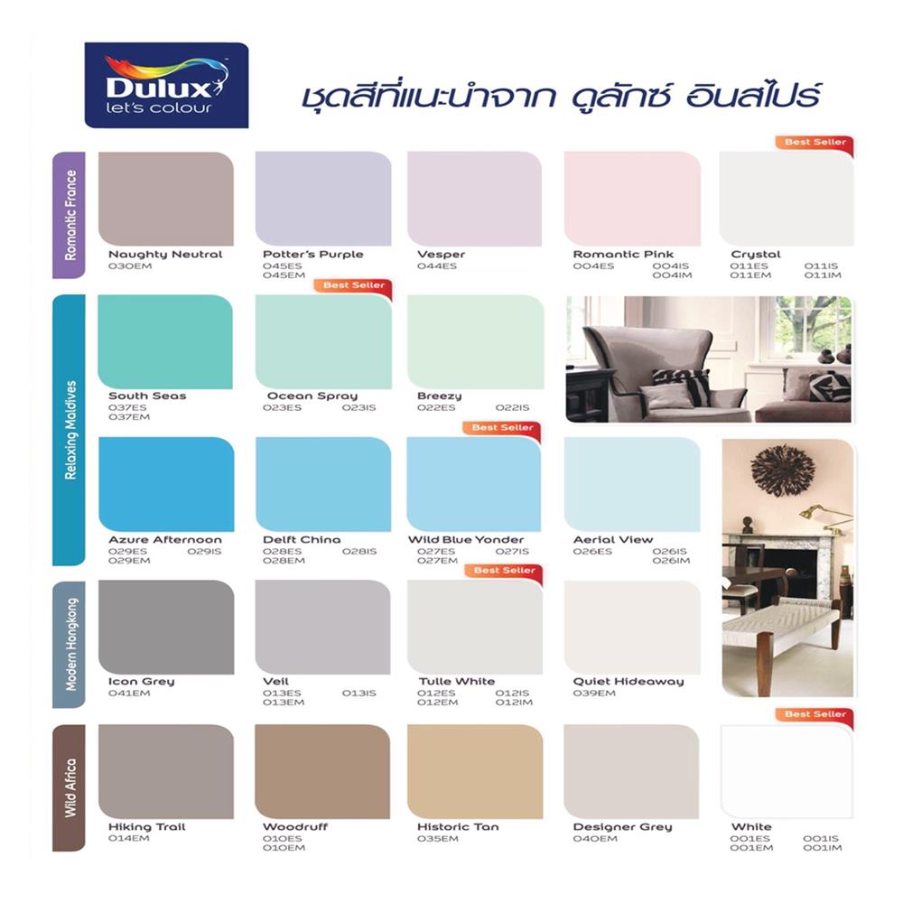 สีน้ำทาภายใน ชนิดกึ่งเงา DULUX INSPIRE BASE D 3 ลิตร
