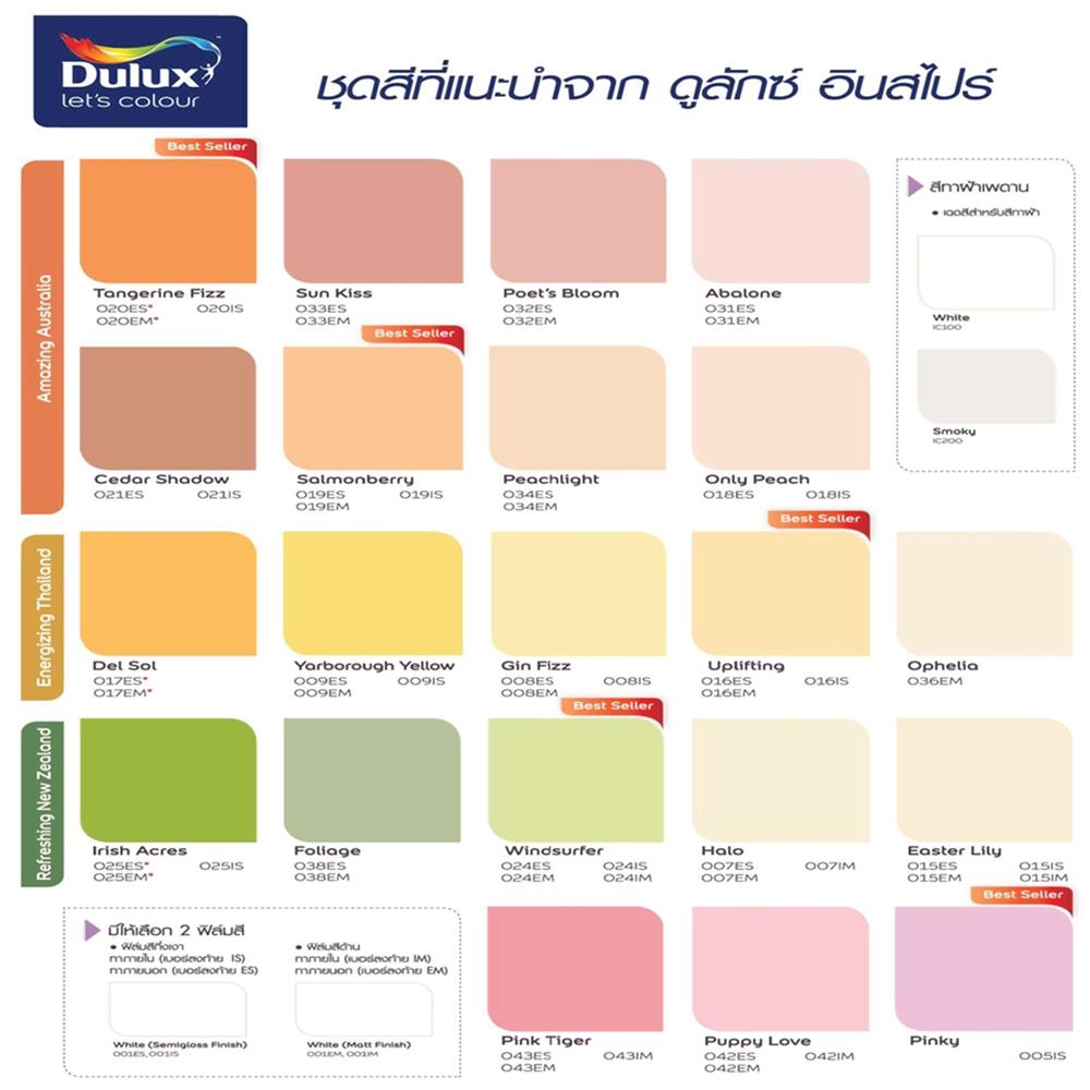 สีน้ำทาฝ้า DULUX INSPIRE 200 สี SMOKY ด้าน 5 แกลลอน