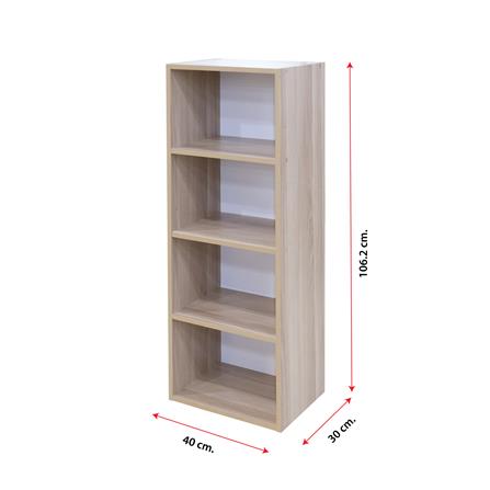 ตู้เตี้ยบานโล่ง 4 ชั้น FURDINI SAKI 40 ซม. สีไวท์โอ๊ค/ขาว_6