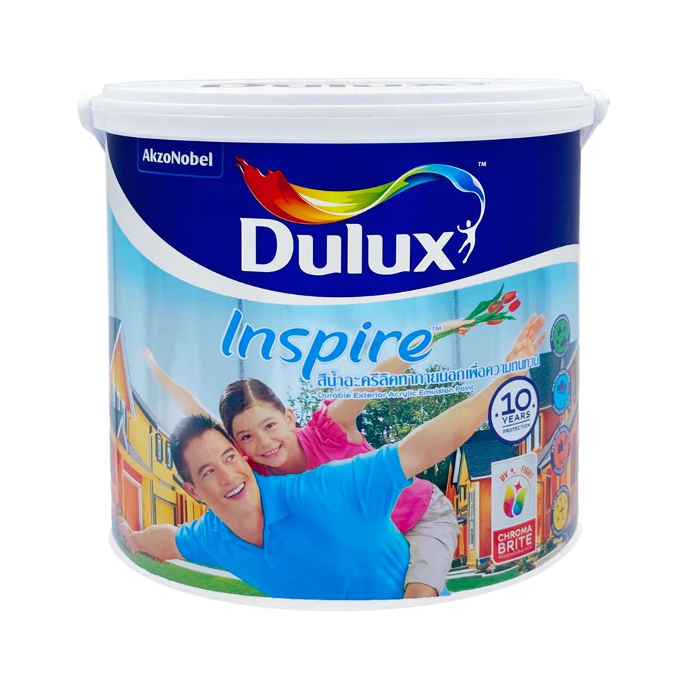 สีน้ำทาภายนอก ชนิดกึ่งเงา DULUX INSPIRE BASE B สีขาว 3 ลิตร