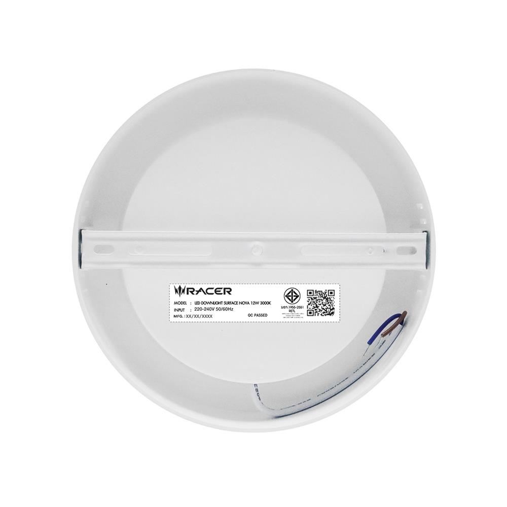 ดาวน์ไลท์ LED RACER NOVA 6.8 นิ้ว 12 วัตต์ WARM WHITE สีขาว
