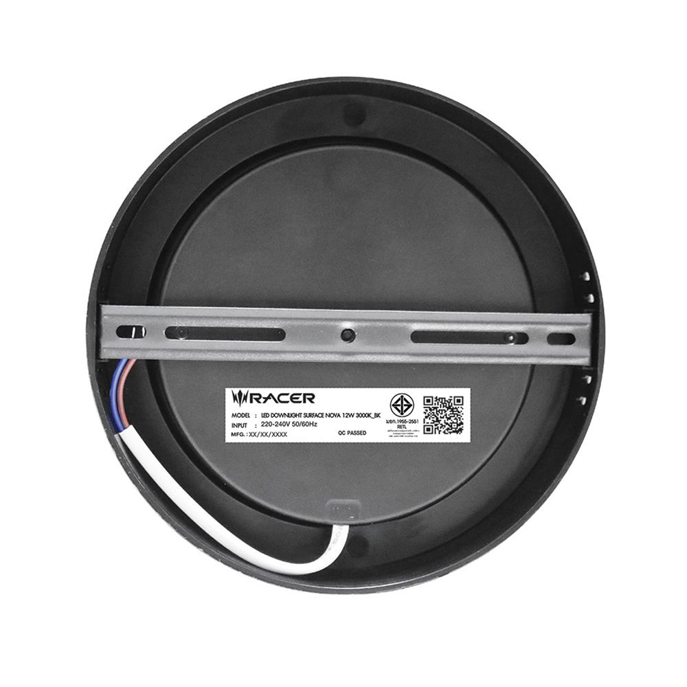 ดาวน์ไลท์ LED RACER NOVA 6.8 นิ้ว 12 วัตต์ WARM WHITE สีดำ