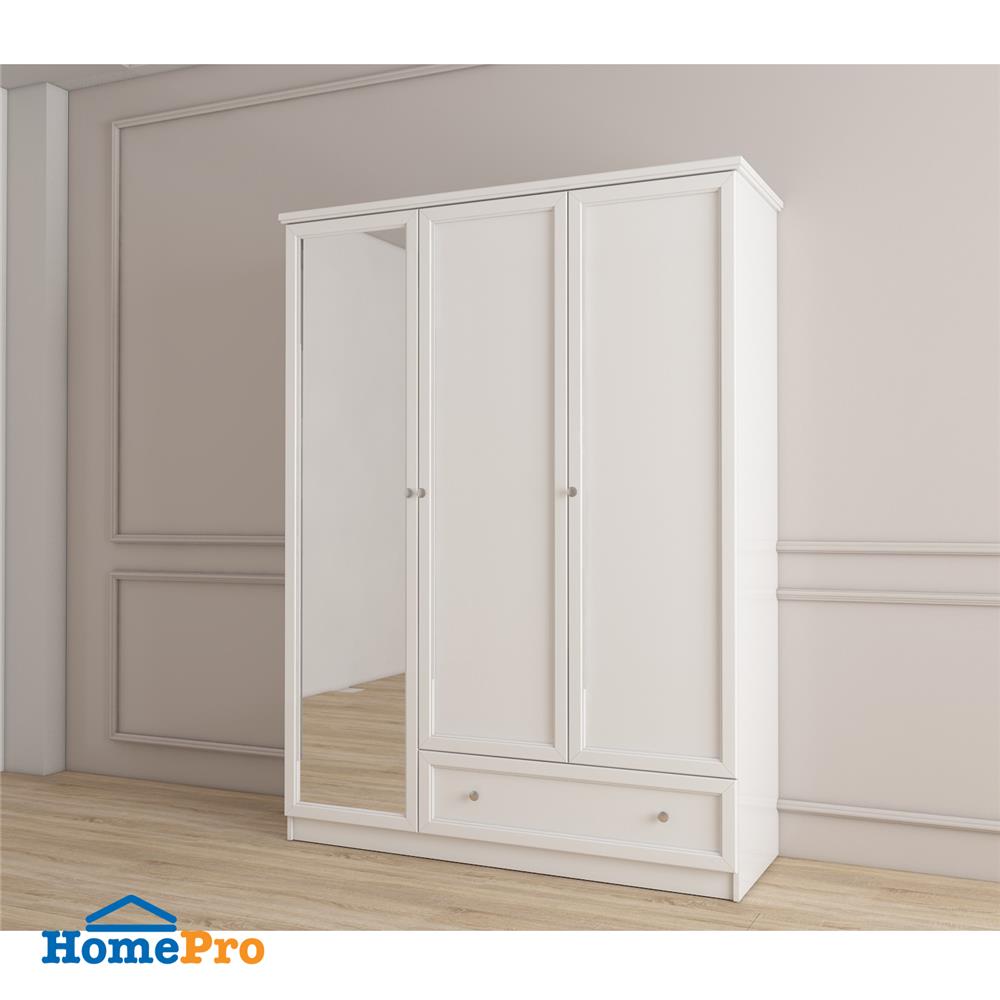 ตู้เสื้อผ้า 3 บานเปิด FURDINI HELENA 150 ซม. สีขาว
