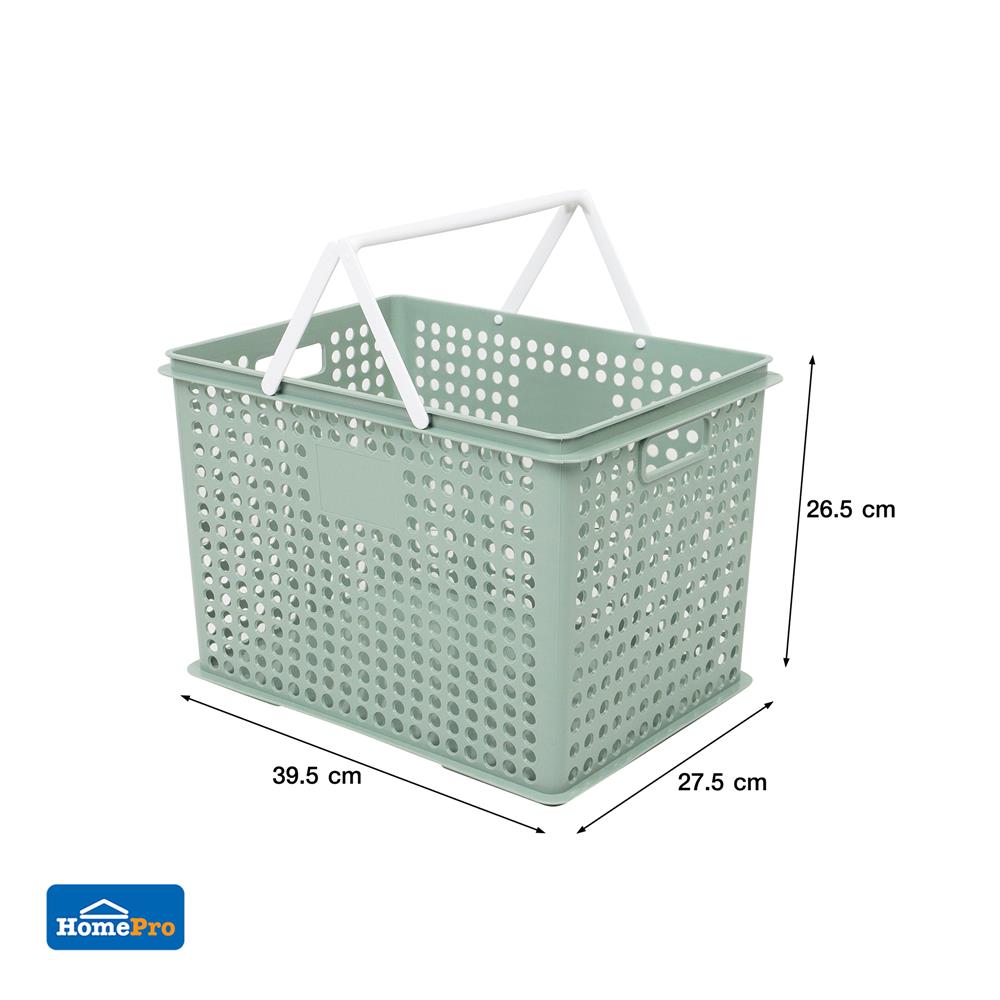 กล่องพร้อมหูหิ้ว STACKO CIRCULAR SIZE L สีเขียวอ่อน