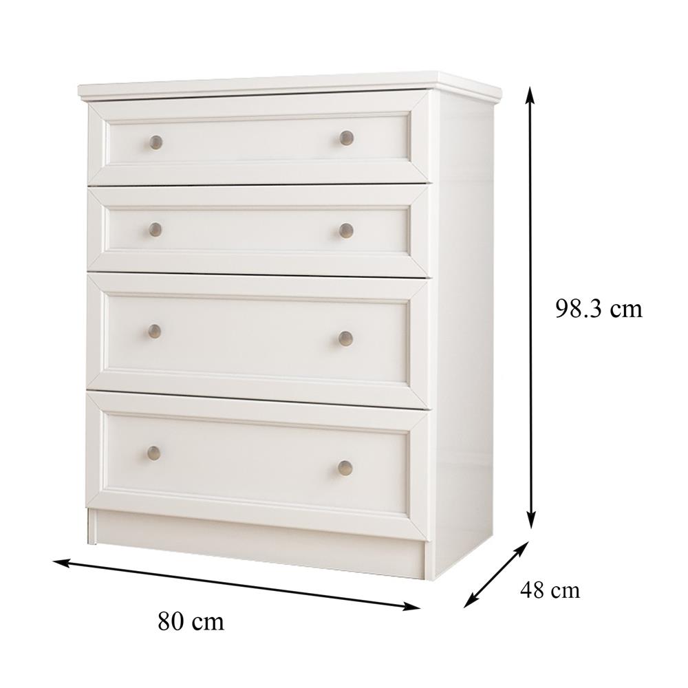 ตู้ลิ้นชัก 4 ลิ้นชัก FURDINI HELENA สีขาว