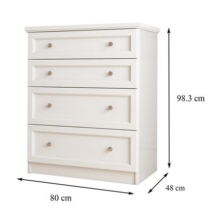 ตู้ลิ้นชัก 4 ลิ้นชัก FURDINI HELENA สีขาว_8
