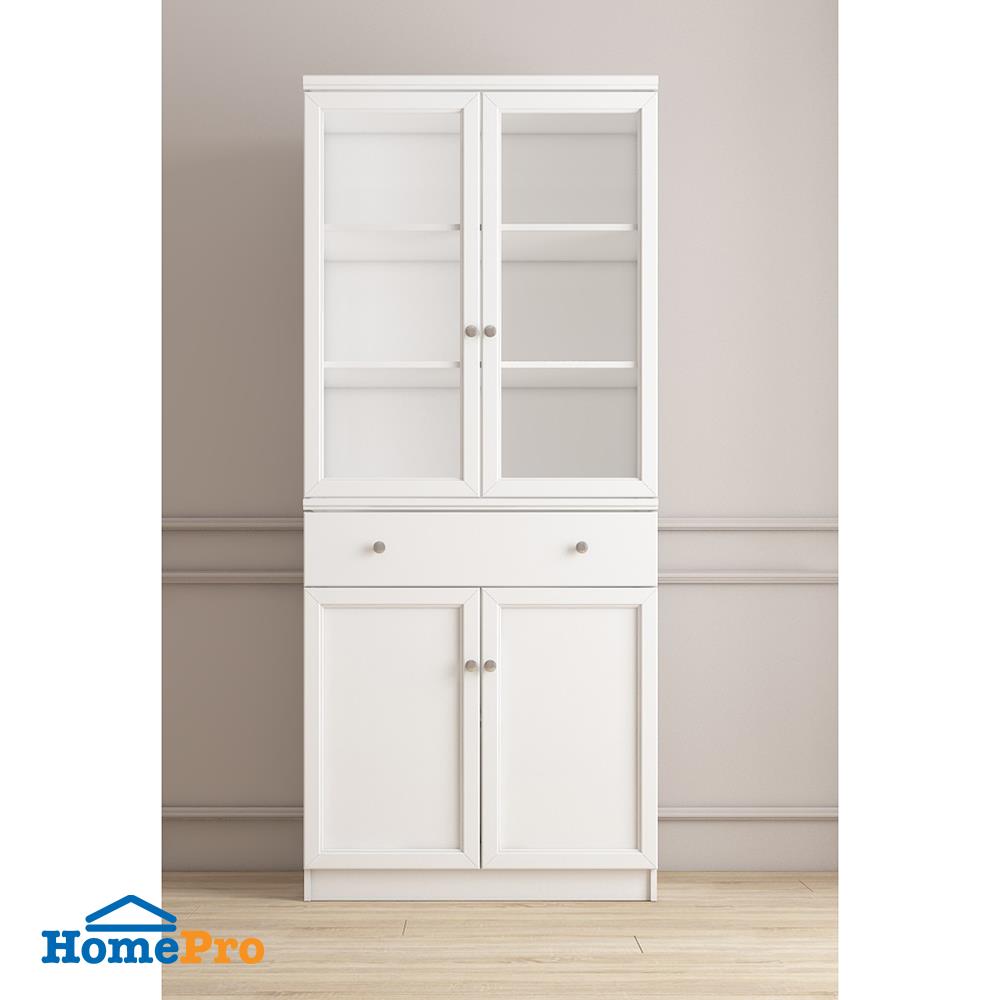 ตู้โชว์กระจก FURDINI HELENA 90 ซม. สีขาว