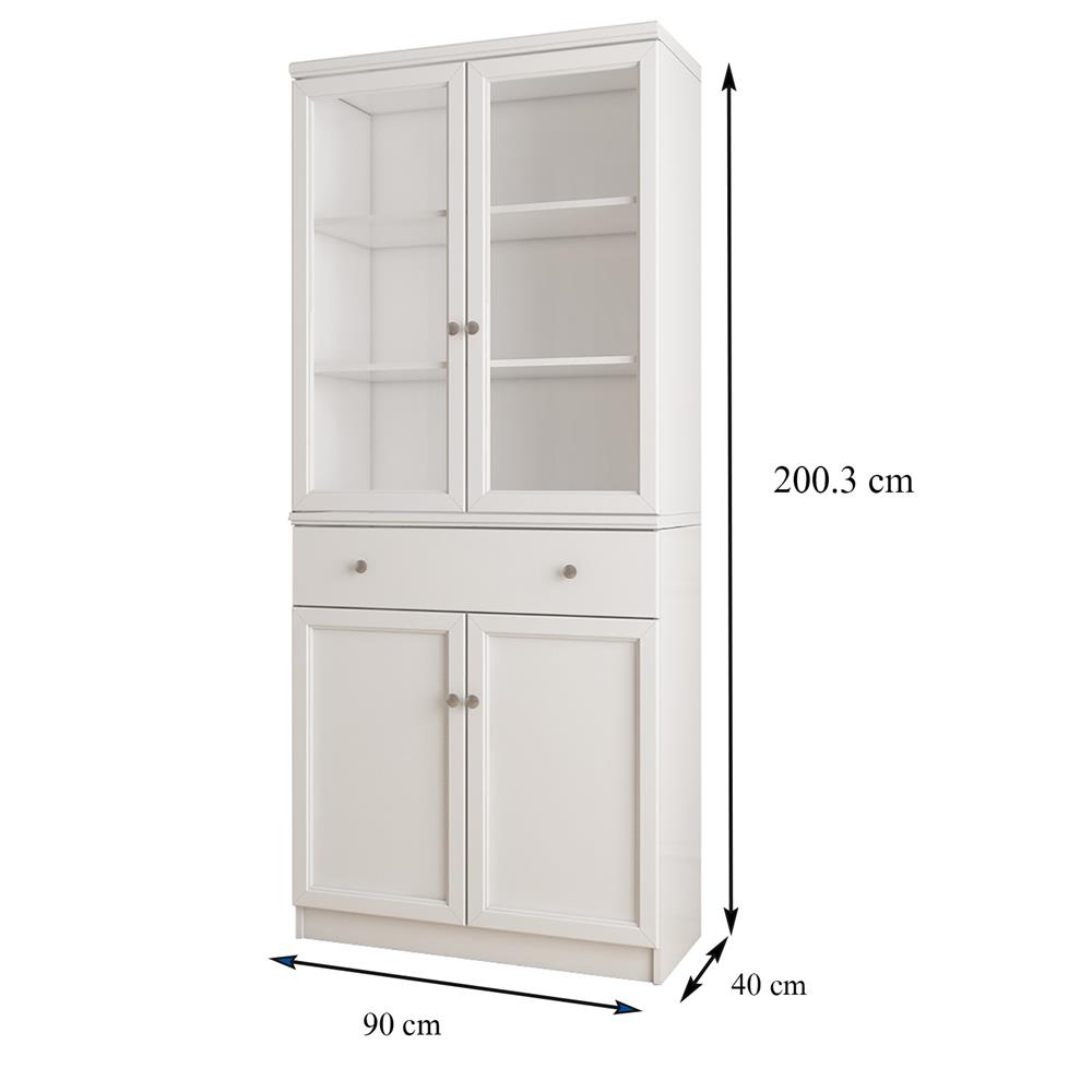 ตู้โชว์กระจก FURDINI HELENA 90 ซม. สีขาว