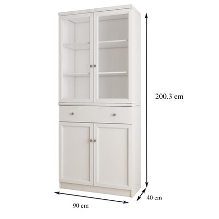 ตู้โชว์กระจก FURDINI HELENA 90 ซม. สีขาว_9