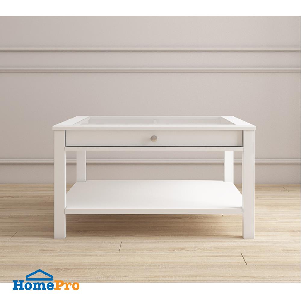 โต๊ะกลางกระจก FURDINI HELENA 100 ซม. สีขาว