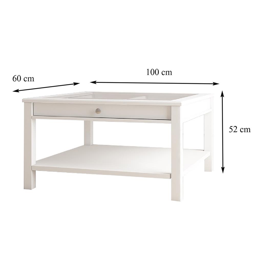 โต๊ะกลางกระจก FURDINI HELENA 100 ซม. สีขาว