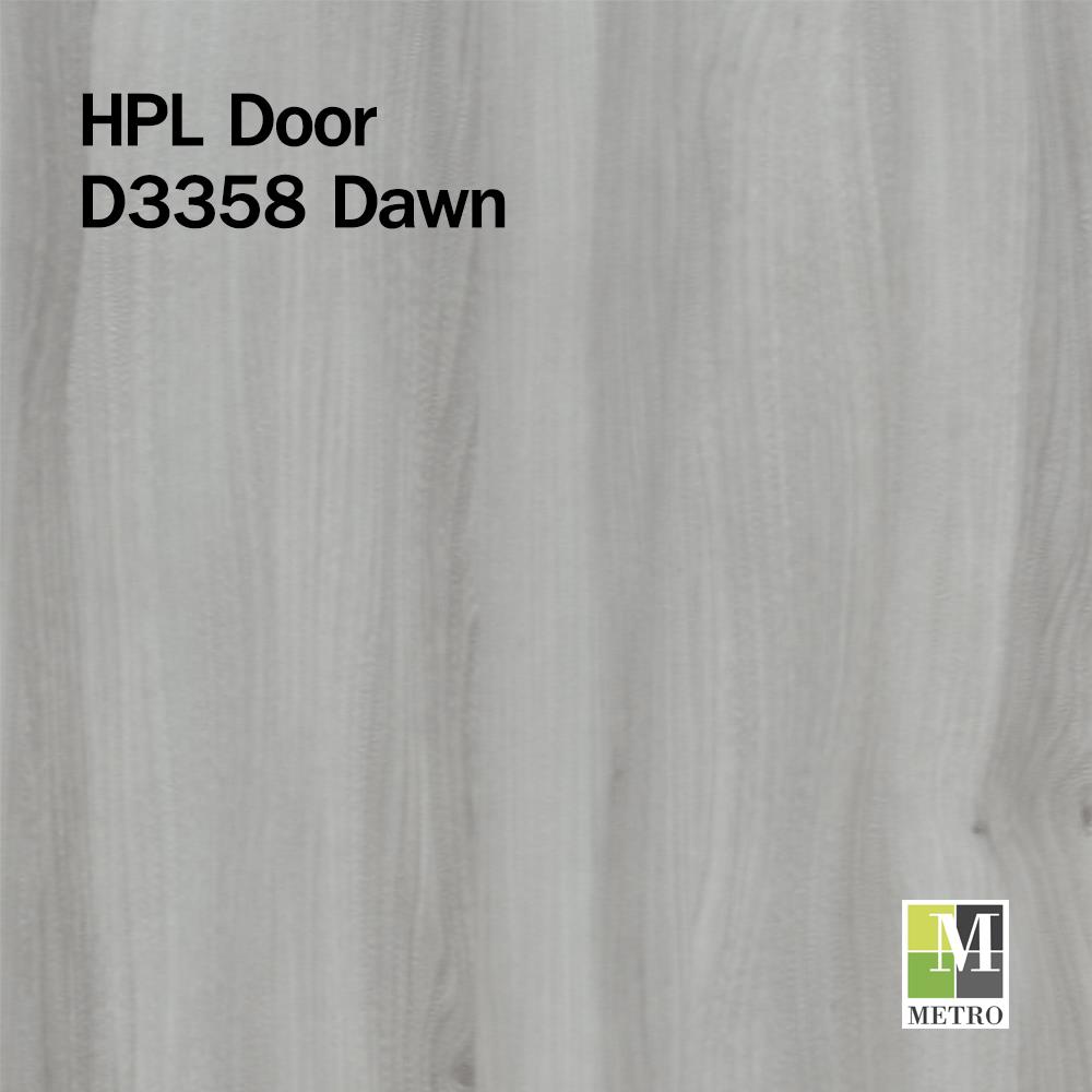 ประตูภายใน HPL METRO 3358 DAWN 80X200 ซม. สีเทา ไม่เจาะลูกบิด
