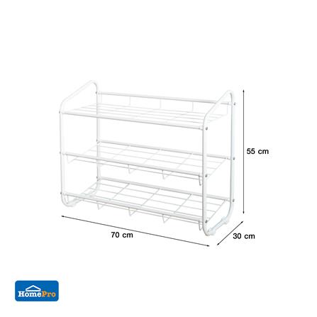 ชั้นวางรองเท้า 3 ชั้น STACKO RACKII 70x30x55 ซม. สีขาว_8