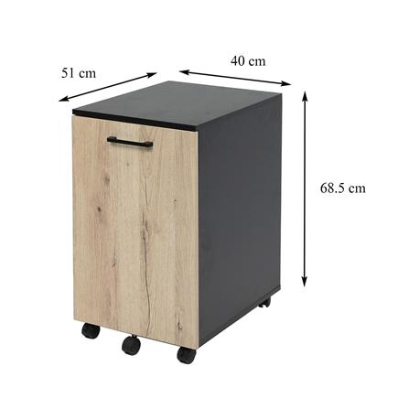 ตู้ลิ้นชัก FURDINI HUNTER DR-N2303 สีโอ๊ค/ดำ_6