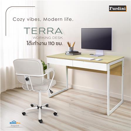 โต๊ะทำงาน FURDINI TERRA CT-3651A 110 ซม. สีไวท์โอ๊ค_2
