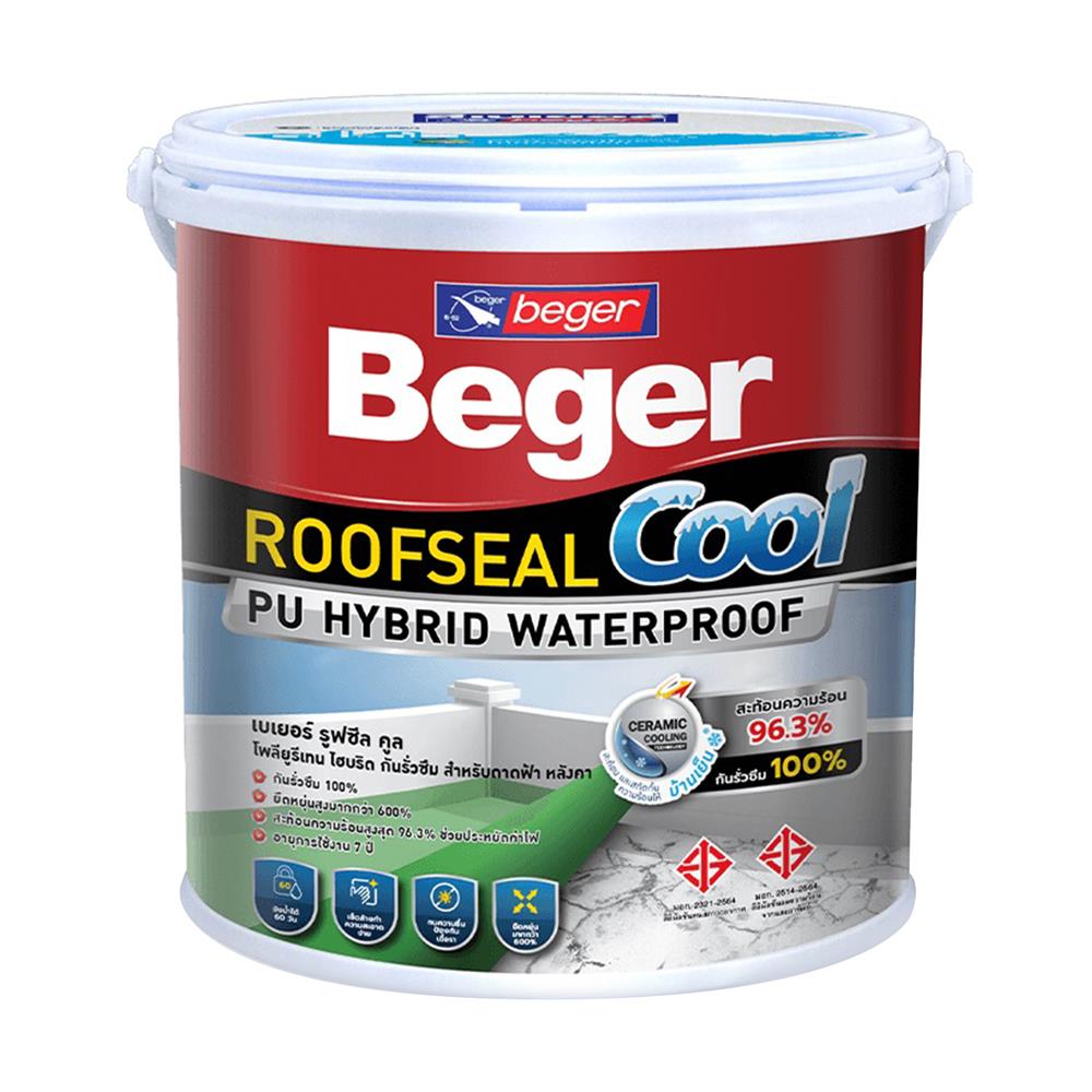 อะคริลิกกันซึม BEGER ROOFSEAL COOL PU HYBRID 207 สีเทา 4 กก.