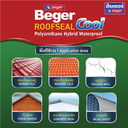 อะคริลิกกันซึม BEGER ROOFSEAL COOL PU HYBRID 206 สีเขียว 4 กก._2