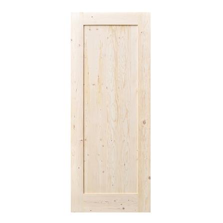 ประตูไม้เฮมล็อกเฟอร์ AZLE MUJI 80X200 ซม. สีธรรมชาติ ไม่เจาะลูกบิด