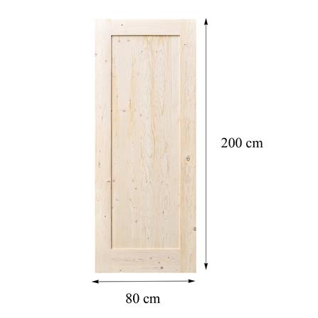 ประตูไม้เฮมล็อกเฟอร์ AZLE MUJI 80X200 ซม. สีธรรมชาติ ไม่เจาะลูกบิด_4