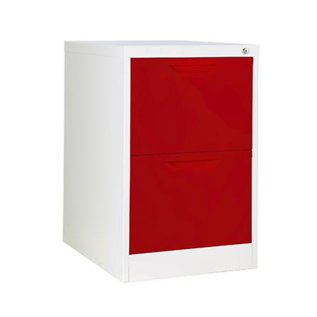 ตู้ลิ้นชักเหล็ก 2 ลิ้นชัก KIOSK HF-2 สีขาว/แดง_0