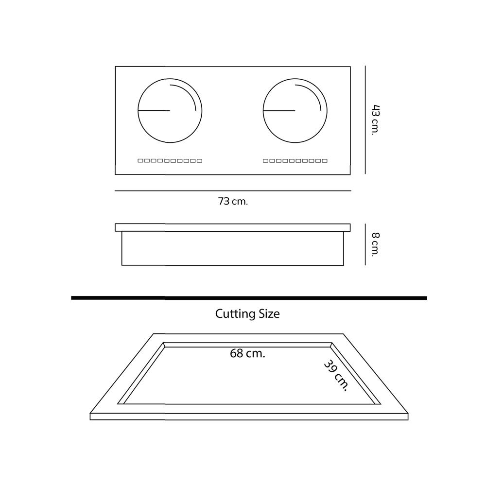 เตาฝังอินดักชั่น DYNA HOME DH-240 73 ซม.