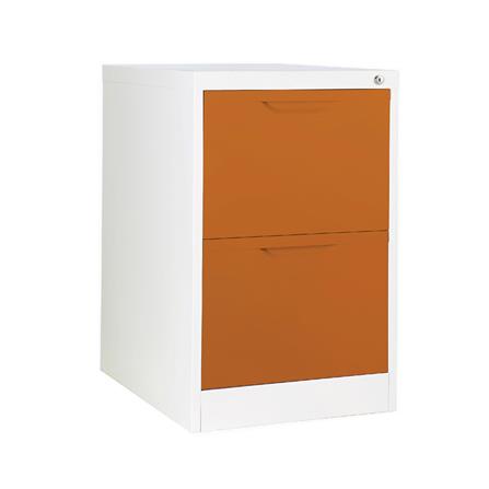 ตู้ลิ้นชักเหล็ก 2 ลิ้นชัก KIOSK HF-2 สีขาว/ส้ม_0