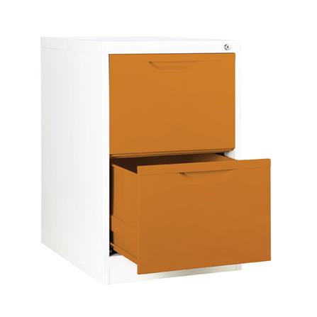 ตู้ลิ้นชักเหล็ก 2 ลิ้นชัก KIOSK HF-2 สีขาว/ส้ม_2