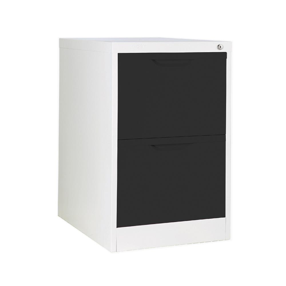 ตู้ลิ้นชักเหล็ก 2 ลิ้นชัก KIOSK HF-2 สีขาว/ดำ