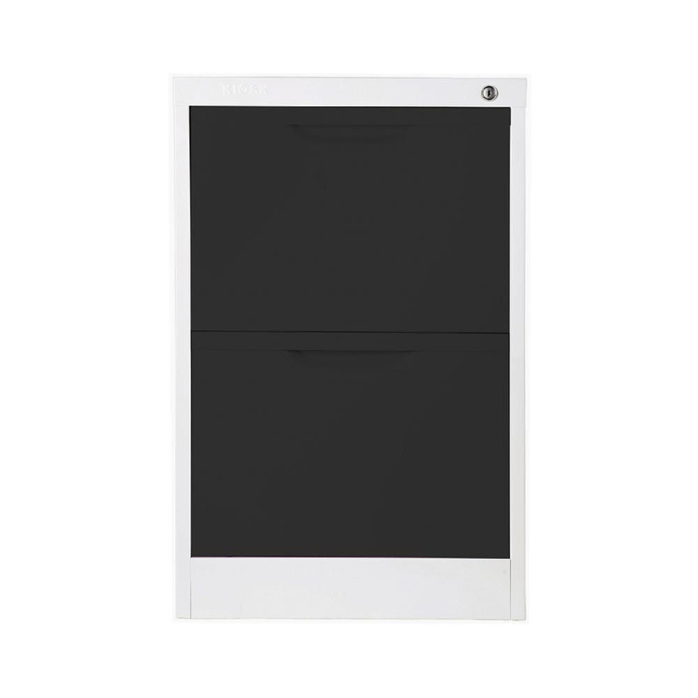 ตู้ลิ้นชักเหล็ก 2 ลิ้นชัก KIOSK HF-2 สีขาว/ดำ