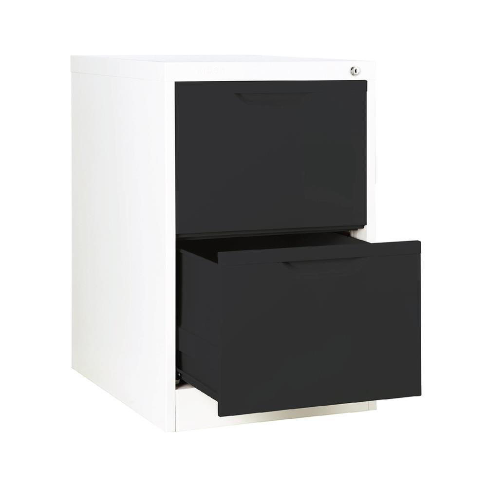 ตู้ลิ้นชักเหล็ก 2 ลิ้นชัก KIOSK HF-2 สีขาว/ดำ