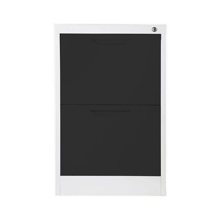 ตู้ลิ้นชักเหล็ก 2 ลิ้นชัก KIOSK HF-2 สีขาว/ดำ_1