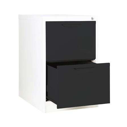 ตู้ลิ้นชักเหล็ก 2 ลิ้นชัก KIOSK HF-2 สีขาว/ดำ_2