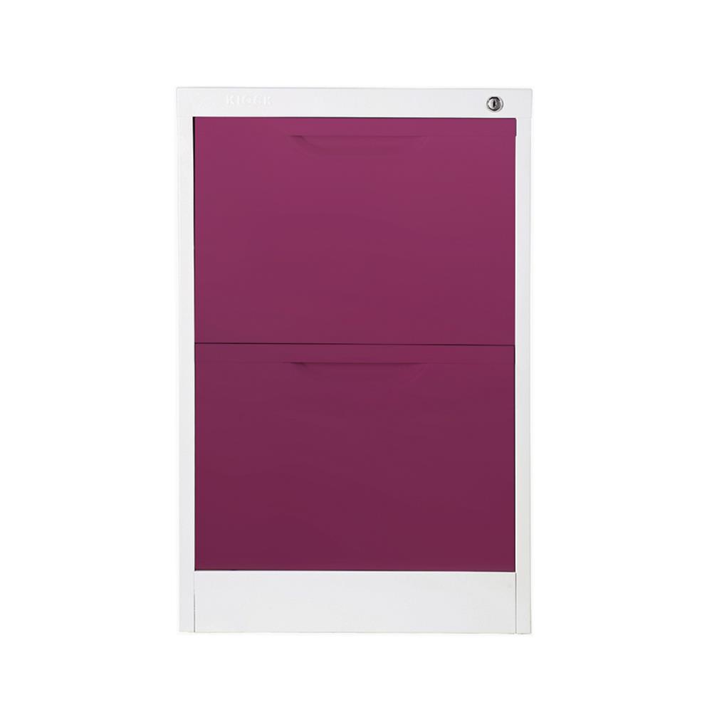 ตู้ลิ้นชักเหล็ก 2 ลิ้นชัก KIOSK HF-2 สีขาว/ม่วง