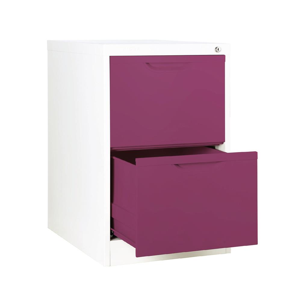 ตู้ลิ้นชักเหล็ก 2 ลิ้นชัก KIOSK HF-2 สีขาว/ม่วง