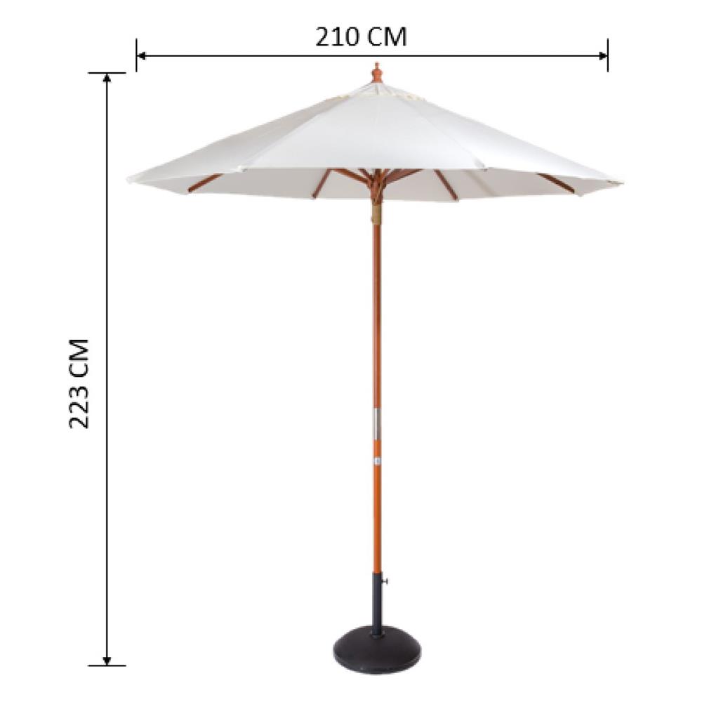 ร่มสนามกลม IVY WOOD 2.1 ม. สีขาว