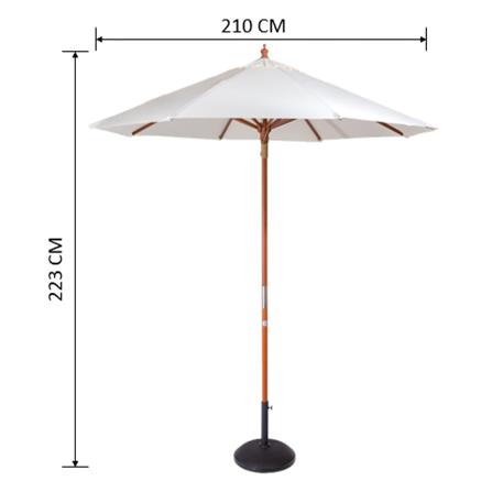 ร่มสนามกลม IVY WOOD 2.1 ม. สีขาว_3