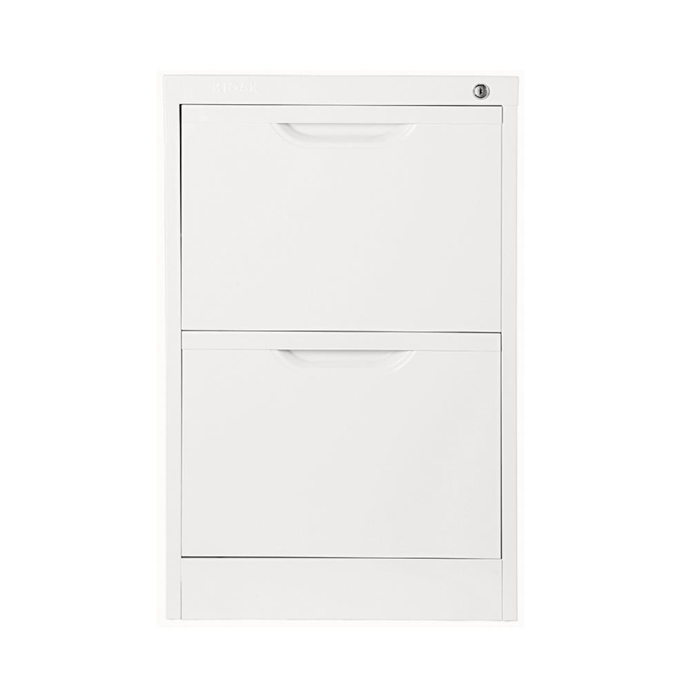 ตู้ลิ้นชักเหล็ก 2 ลิ้นชัก KIOSK HF-2 สีขาว