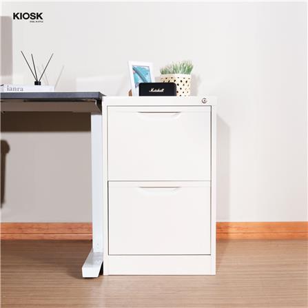 ตู้ลิ้นชักเหล็ก 2 ลิ้นชัก KIOSK HF-2 สีขาว_4