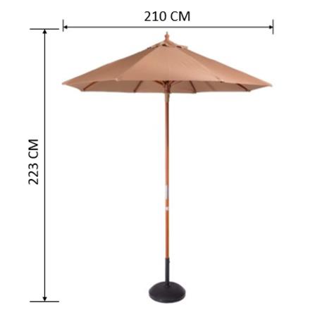 ร่มสนามกลม IVY WOOD 2.1 ม. สีน้ำตาลอ่อน_3