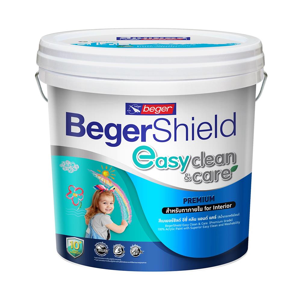 สีน้ำทาภายใน BEGER BEGERSHIELD EASY CLEAN & CARE BASE C กึ่งเงา 2.5 แกลลอน