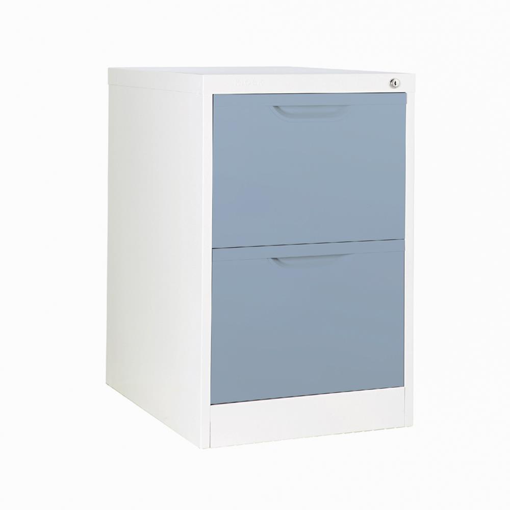 ตู้ลิ้นชักเหล็ก 2 ลิ้นชัก KIOSK HF-2 สีขาว/เทา