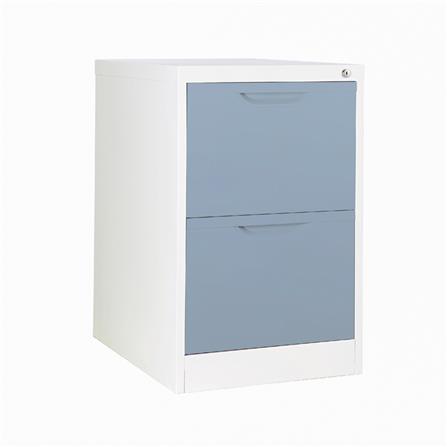 ตู้ลิ้นชักเหล็ก 2 ลิ้นชัก KIOSK HF-2 สีขาว/เทา_0