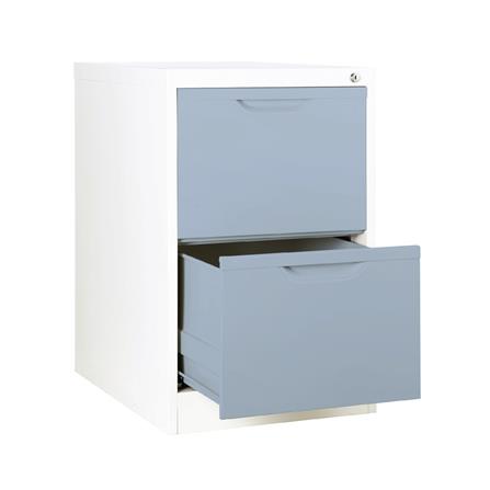 ตู้ลิ้นชักเหล็ก 2 ลิ้นชัก KIOSK HF-2 สีขาว/เทา_2