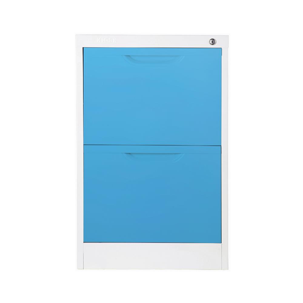 ตู้ลิ้นชักเหล็ก 2 ลิ้นชัก KIOSK HF-2 สีขาว/ฟ้า