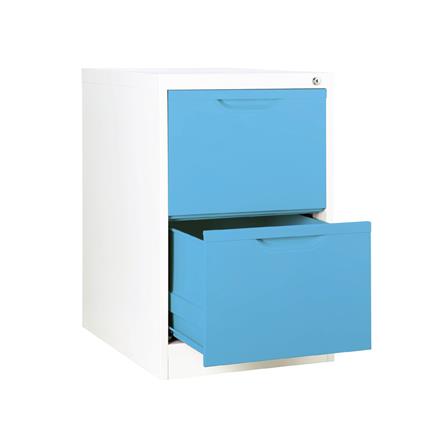 ตู้ลิ้นชักเหล็ก 2 ลิ้นชัก KIOSK HF-2 สีขาว/ฟ้า_2