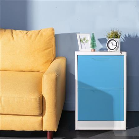 ตู้ลิ้นชักเหล็ก 2 ลิ้นชัก KIOSK HF-2 สีขาว/ฟ้า_4