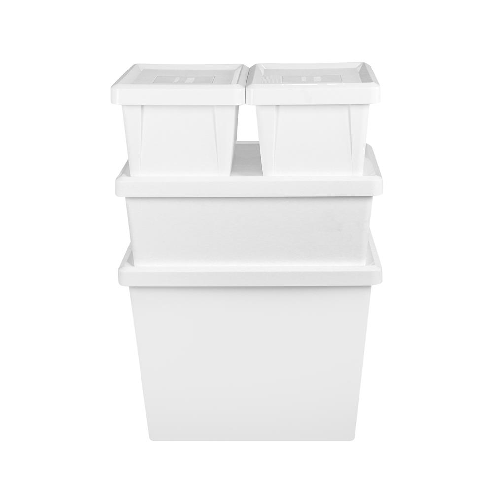 ชุดกล่องเก็บของมีฝา STACKO AMATAS สีขาว (แพ็ก 4 ชิ้น)